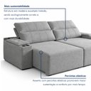 Ver imagem 7 de Sofá Retrátil Reclinável 4 Lugares com Entrada USB e Porta Copos 250cm Áustria Yescasa