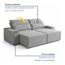 Ver imagem 4 de Sofá Retrátil Reclinável 4 Lugares com Entrada USB e Porta Copos 250cm Áustria Yescasa