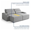 Ver imagem 5 de Sofá Retrátil Reclinável 4 Lugares com Entrada USB e Porta Copos 250cm Áustria Yescasa