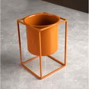 Ver imagem 2 de Vaso Decorativo Terracota com Suporte em Metal 16x11cm - D'Rossi