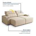 Ver imagem 4 de Sofá Retrátil Reclinável 4 Lugares com Entrada USB e Porta Copos 290cm Áustria Yescasa