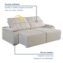 Ver imagem 3 de Sofá Retrátil e Reclinável 4 Lugares com Entrada USB e Porta Copos 290cm Austria Yescasa  