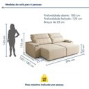 Ver imagem 3 de Sofá Retrátil Reclinável 4 Lugares com Entrada USB e Porta Copos 290cm Áustria Yescasa