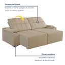 Ver imagem 3 de Sofá Retrátil e Reclinável 4 Lugares com Entrada USB e Porta Copos 290cm Austria Yescasa  