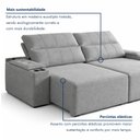 Ver imagem 6 de Sofá Retrátil Reclinável 4 Lugares com Entrada USB e Porta Copos 290cm Áustria Yescasa