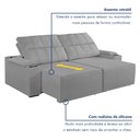 Ver imagem 4 de Sofá Retrátil e Reclinável 4 Lugares com Entrada USB e Porta Copos 290cm Austria Yescasa
