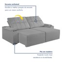 Ver imagem 3 de Sofá Retrátil e Reclinável 4 Lugares com Entrada USB e Porta Copos 290cm Austria Yescasa