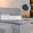 Ver mais imagens de Sofá Retrátil Reclinável 4 Lugares com Entrada USB e Porta Copos 230cm Irlanda Yescasa