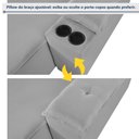 Ver imagem 2 de Sofá Retrátil Reclinável 4 Lugares com Entrada USB e Porta Copos 230cm Irlanda Yescasa