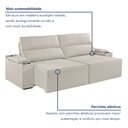 Ver imagem 5 de Sofá Retrátil e Reclinável 4 Lugares com Entrada USB e Porta Copos 250cm Irlanda Yescasa  