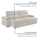 Ver imagem 4 de Sofá Retrátil e Reclinável 4 Lugares com Entrada USB e Porta Copos 250cm Irlanda Yescasa  