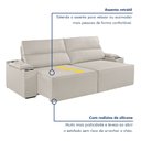 Ver imagem 4 de Sofá Retrátil Reclinável 4 Lugares com Entrada USB e Porta Copos 250cm Irlanda Yescasa