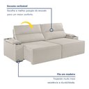 Ver imagem 3 de Sofá Retrátil Reclinável 4 Lugares com Entrada USB e Porta Copos 250cm Irlanda Yescasa