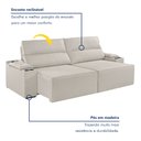 Ver imagem 3 de Sofá Retrátil e Reclinável 4 Lugares com Entrada USB e Porta Copos 250cm Irlanda Yescasa  