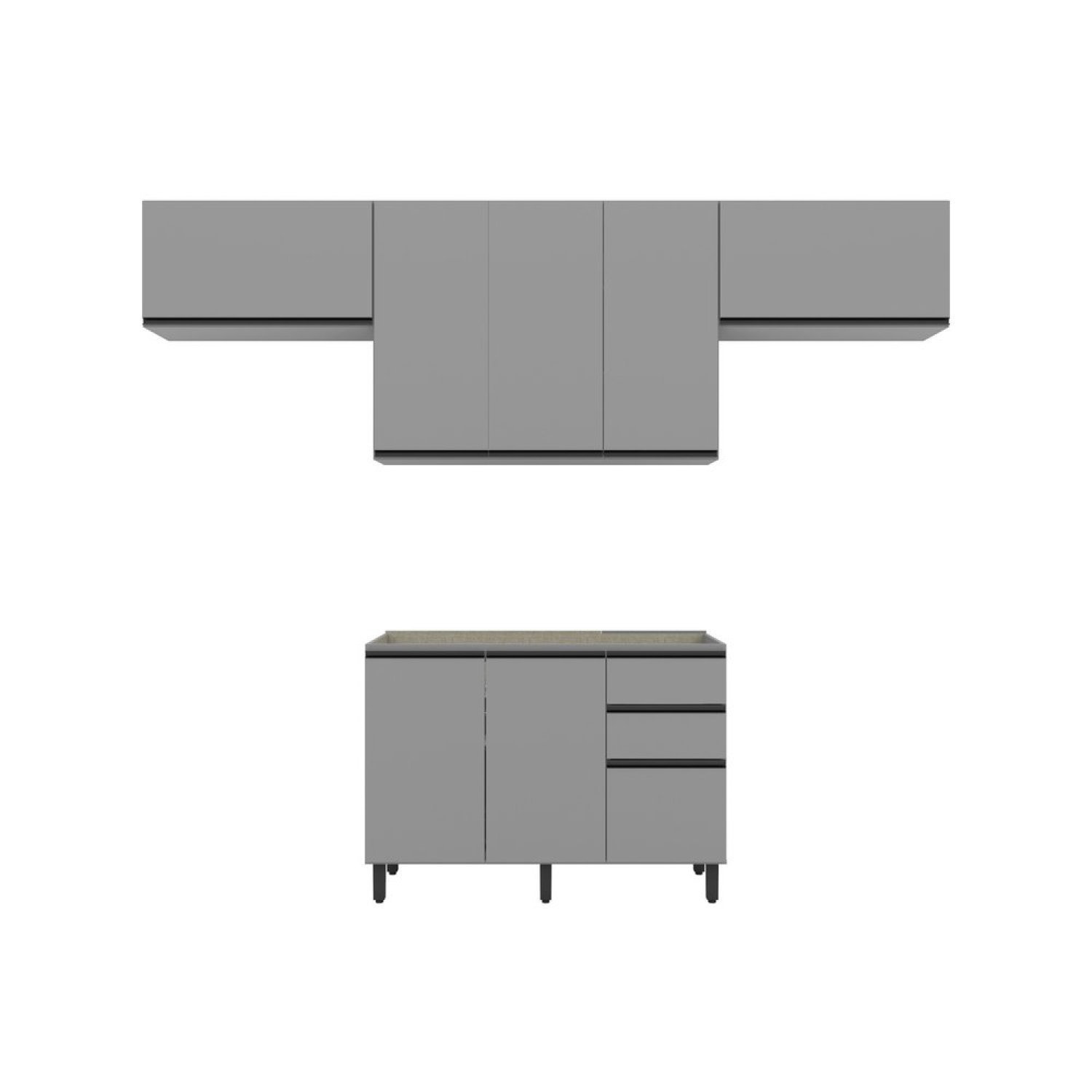 Cozinha Compacta 4 Peças 7 Portas Diva Espresso Móveis - 2