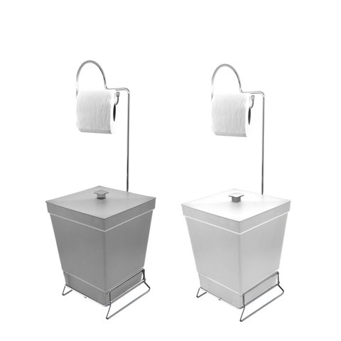 Kit 2 Lixeiras com Suporte de Papel Higiênico - Stolf