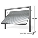 Ver imagem 3 de Portão de Aço Galvanizado Contrapeso com Painel Chapa Frisada 220cmx240cmx8,7cm