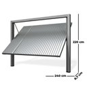 Ver imagem 3 de Portão de Aço Galvanizado Contrapeso com Painel Chapa Frisada 220cmx240cmx8,7cm