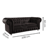 Namoradeira Chesterfield Bourbon 3 Lugares Via Encanto Veludo - 3