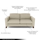 Ver imagem 3 de Sofá Sala de Estar Living 3 Lugares 280cm Presley Pés Madeira Veludo Bege G52 - Gran Belo