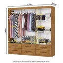 Ver imagem 2 de Guarda-Roupa Cancun 6 Portas 6 Gavetas com Espelho Multimóveis CR35553 Cinamomo