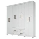 Ver imagem 4 de Guarda Roupa Casal 8 Portas 4 Gavetas Nápoles com Pés Branco