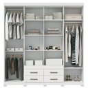 Ver imagem 3 de Guarda Roupa Casal 8 Portas 4 Gavetas Nápoles com Pés Branco