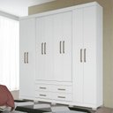 Ver imagem 1 de Guarda Roupa Casal 8 Portas 4 Gavetas Nápoles com Pés Branco