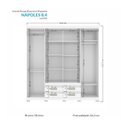 Ver imagem 5 de Guarda Roupa Casal 8 Portas 4 Gavetas Nápoles com Pés Branco