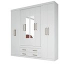 Ver imagem 4 de Guarda Roupa Casal 8 Portas 4 Gavetas Nápoles com Espelhos Branco