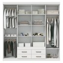 Ver imagem 3 de Guarda Roupa Casal 8 Portas 4 Gavetas Nápoles com Espelhos Branco