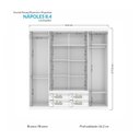 Ver imagem 5 de Guarda Roupa Casal 8 Portas 4 Gavetas Nápoles com Espelhos