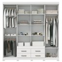 Ver imagem 3 de Guarda Roupa Casal 8 Portas 4 Gavetas Nápoles com Espelhos e Pés