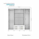 Ver imagem 5 de Guarda Roupa Casal 8 Portas 4 Gavetas Nápoles com Espelhos e Pés