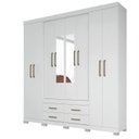 Ver imagem 4 de Guarda Roupa Casal 8 Portas 4 Gavetas Nápoles com Espelhos e Pés
