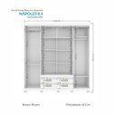 Ver imagem 5 de Guarda Roupa Casal 8 Portas 4 Gavetas Nápoles com Espelhos e Pés Branco