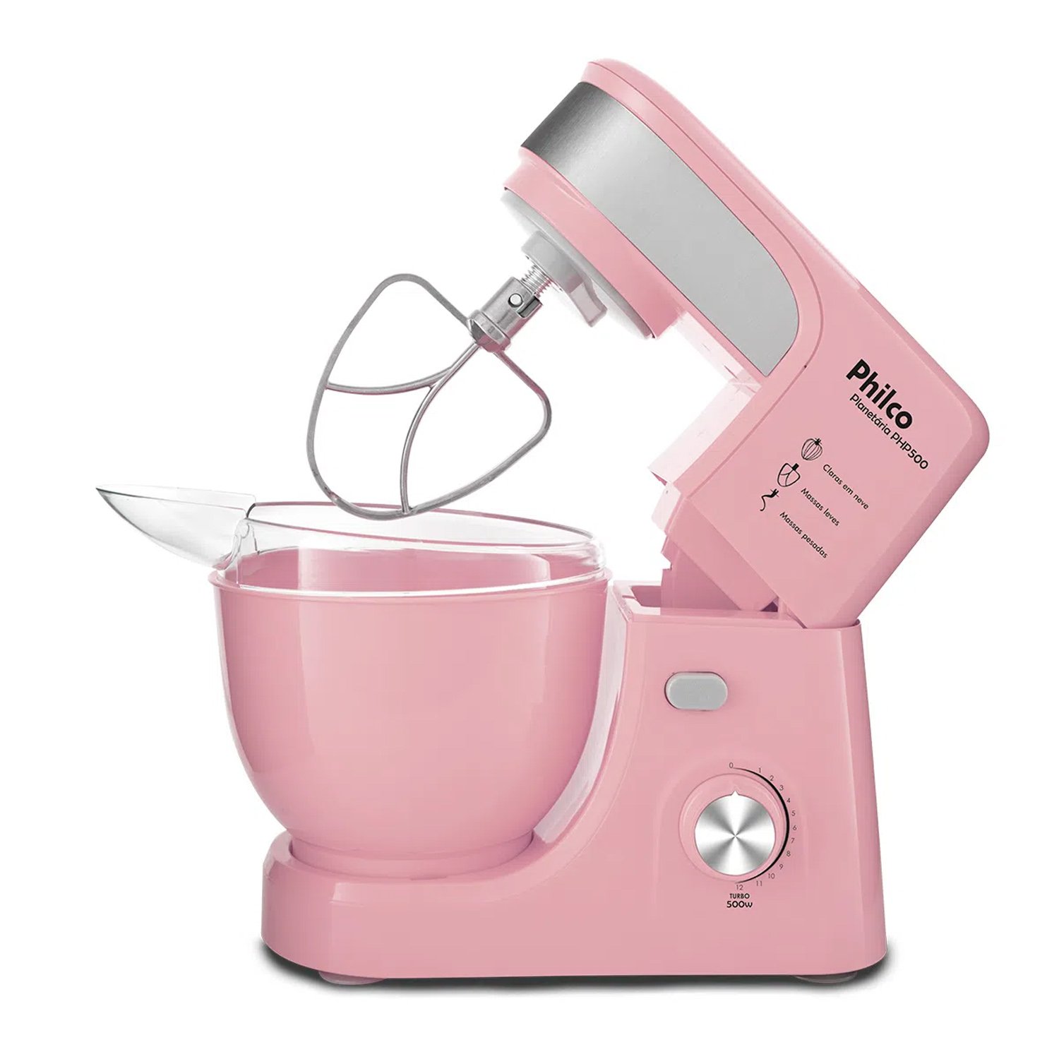 Batedeira Planetária C/ Pedestal Philco Turbo Php500 220 v - Rosa - 2