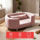 Ver imagem 2 de Cama para Cachorro e Gato Caminha Chase Pet Veludo Rosa Pés Metal com Regulagem - Arkell