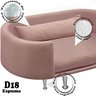 Cama para Cachorro e Gato Caminha Chase Pet Veludo Rosa Pés Metal com Regulagem - Arkell - 3