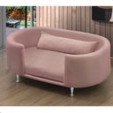 Ver imagem 2 de Cama para Cachorro e Gato Caminha Chase Pet Veludo Rosa Pés Metal com Regulagem - Arkell