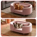 Ver imagem 5 de Cama para Cachorro e Gato Caminha Chase Pet Veludo Rosa Pés Metal com Regulagem - Arkell