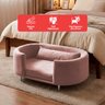 Cama para Cachorro e Gato Caminha Chase Pet Veludo Rosa Pés Metal com Regulagem - Arkell - 3