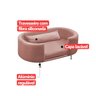 Cama para Cachorro e Gato Caminha Chase Pet Veludo Rosa Pés Metal com Regulagem - Arkell - 6