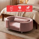 Ver imagem 3 de Cama para Cachorro e Gato Caminha Chase Pet Veludo Rosa Pés Metal com Regulagem - Arkell