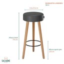 Ver imagem 2 de Kit 3 Banquetas Estofadas Altas Londres Estilo Moderno para Cozinha, Área Gourmet e Balcão - Salaone