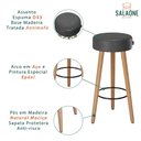 Ver imagem 3 de Kit 3 Banquetas Estofadas Altas Londres Estilo Moderno para Cozinha, Área Gourmet e Balcão - Salaone