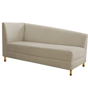 Recamier Valéria 160cm Lado Direito de Quem Senta Sala de Estar Suede Bege - Incasa Decor
