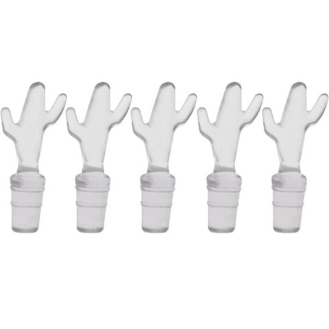 Kit 5 Tampas Transparentes de Pvc para Fechar Garrafas 8x2cm Vinho Espumante Cactus