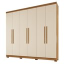 Ver imagem 1 de Guarda Roupa Viena 6 Portas 4 Gavetas 10 Prateleiras Cinamomo Off