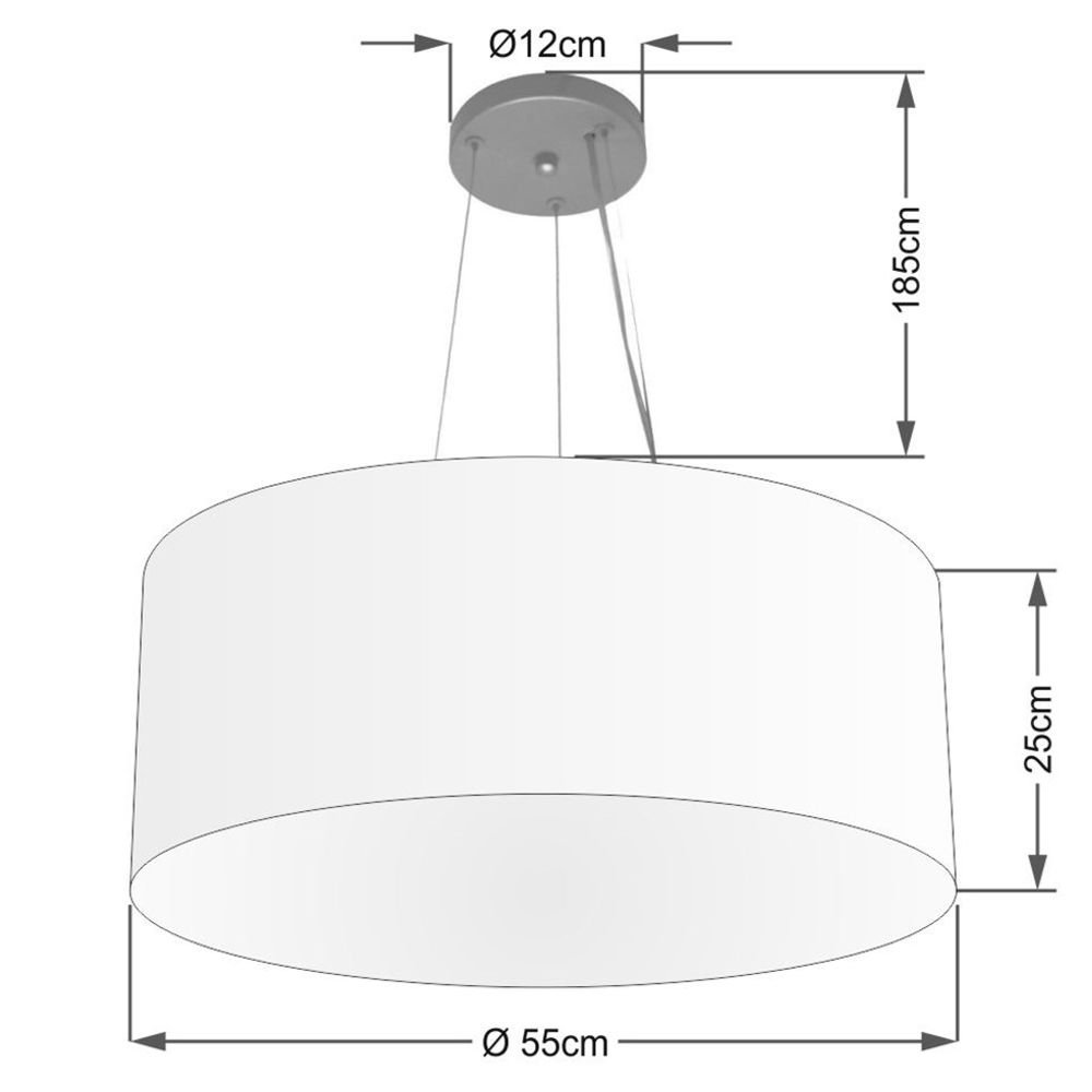 Pendente Cilíndrico Branco MJ-4191 Para Mesa de Jantar e Estar - 2